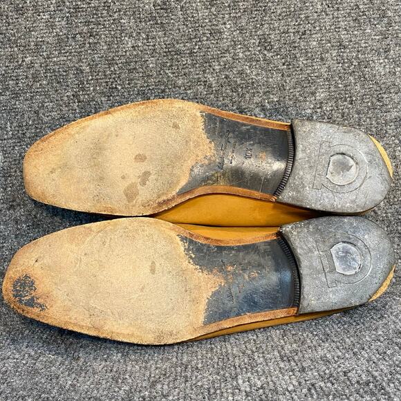 Salvatore Ferragamo Mens 10.5 Tan Leather Almond Toe Slip on Loafers Italy Braid main image 7